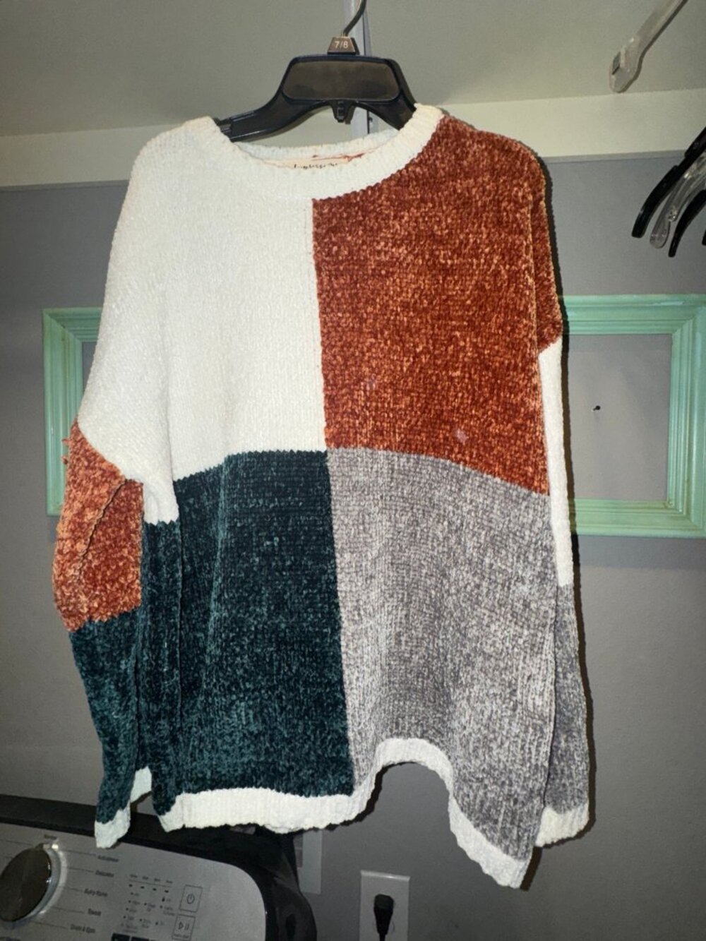 Impressions Color Block Chenille Sweater